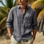 Austin - Men's Relaxed Fit Long Sleeve Button-Up Shirt