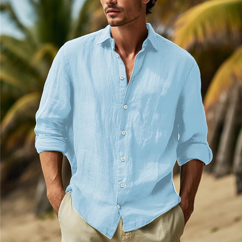 Austin - Men's Relaxed Fit Long Sleeve Button-Up Shirt