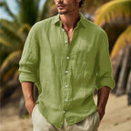 Austin - Men's Relaxed Fit Long Sleeve Button-Up Shirt