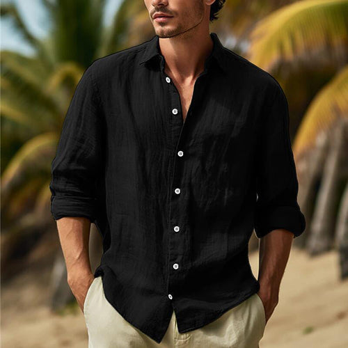 Austin - Men's Relaxed Fit Long Sleeve Button-Up Shirt