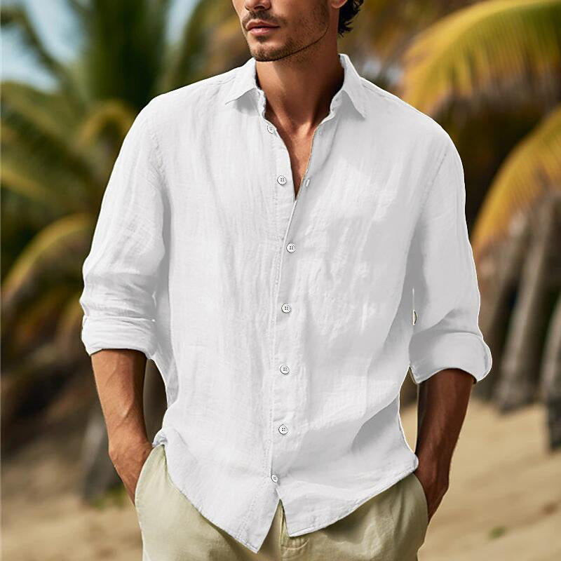 Austin - Men's Relaxed Fit Long Sleeve Button-Up Shirt