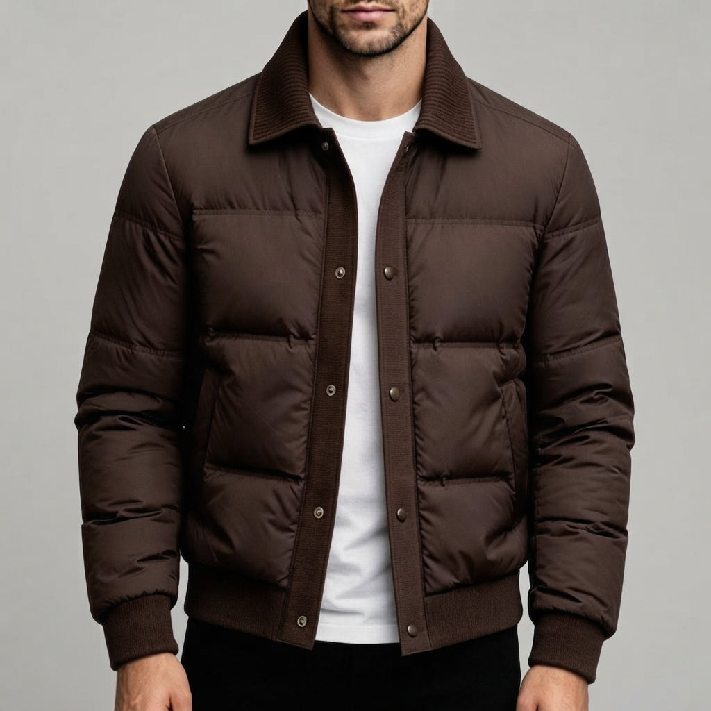Austin - Men's Snap-Button Puffer Bomber Jacket 1