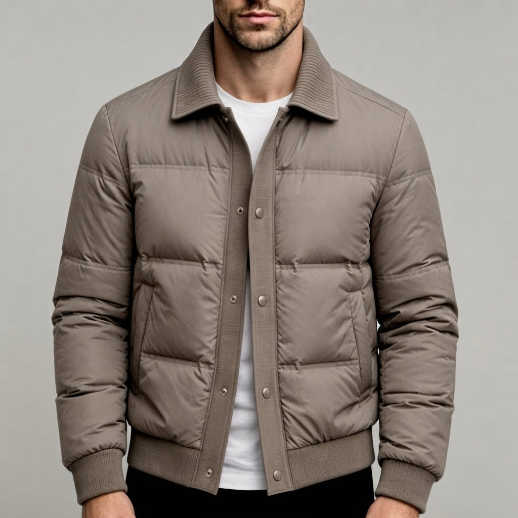 Austin - Men's Snap-Button Puffer Bomber Jacket 2