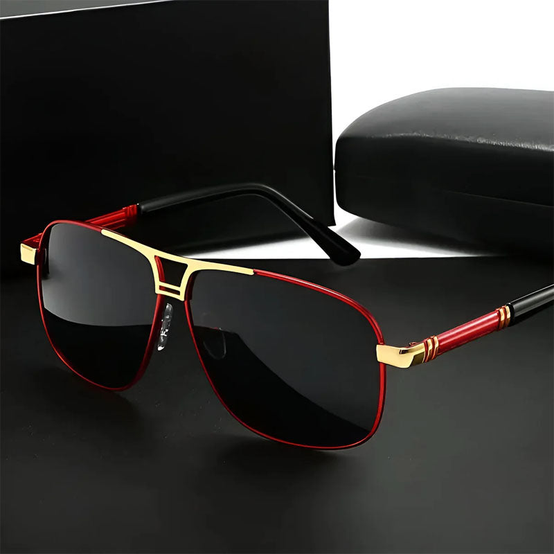 Avanor -  Geometric Metal Aviator Sunglasses