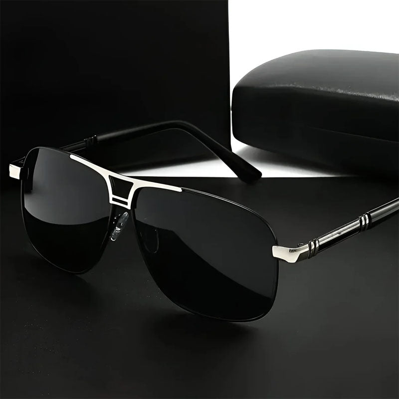 Avanor -  Geometric Metal Aviator Sunglasses