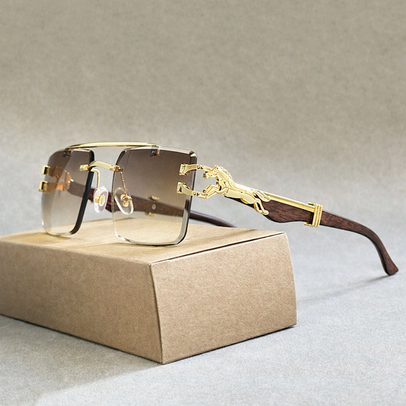 Avierre - Rimless Sunglasses with Sculpted Temples