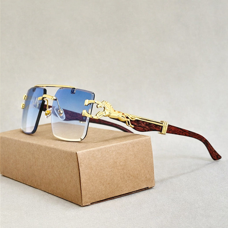 Avierre - Rimless Sunglasses with Sculpted Temples