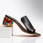 Barbara - Women's Open Toe Jewel Block Heel Sandals
