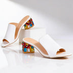 Barbara - Women's Open Toe Jewel Block Heel Sandals