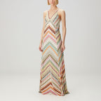 Baylor - Women's Crochet Chevron Boho Maxi Dress