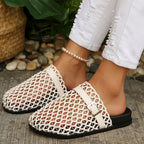 Beth - Women's Woven Mesh Buckle Mule Sandals