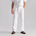 Blake - Men's Relaxed Fit Wide-Leg Striped Trousers