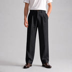 Blake - Men's Relaxed Fit Wide-Leg Striped Trousers
