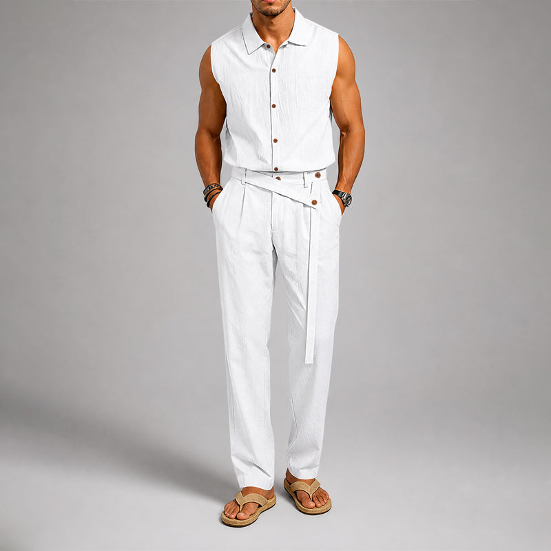 Blake - Men's Sleeveless Shirt and Cross-Over Pants Set