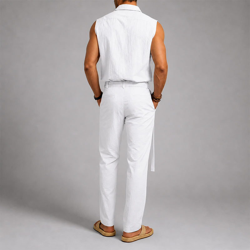 Blake - Men's Sleeveless Shirt and Cross-Over Pants Set