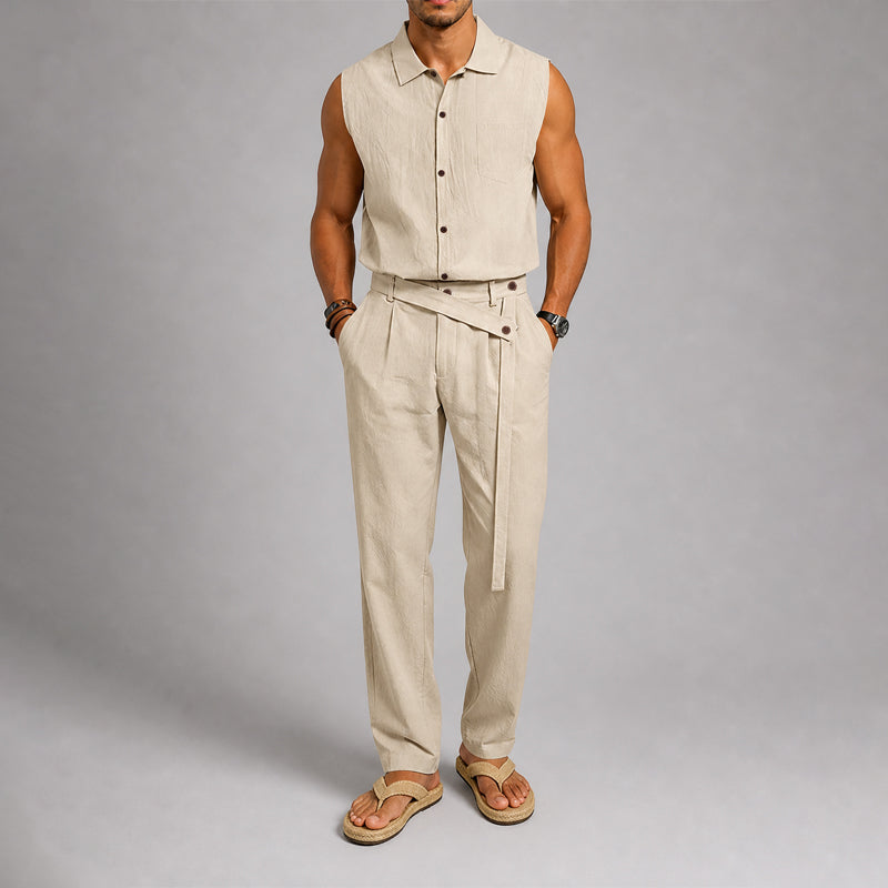 Blake - Men's Sleeveless Shirt and Cross-Over Pants Set