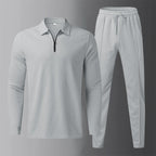 Blake - Men's Zipper Collar Long-Sleeve Shirt and Joggers Combo