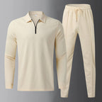 Blake - Men's Zipper Collar Long-Sleeve Shirt and Joggers Combo