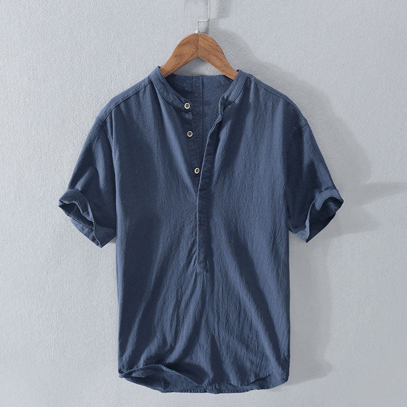 Bradley - Men's Lightweight Mandarin Collar Casual Shirt