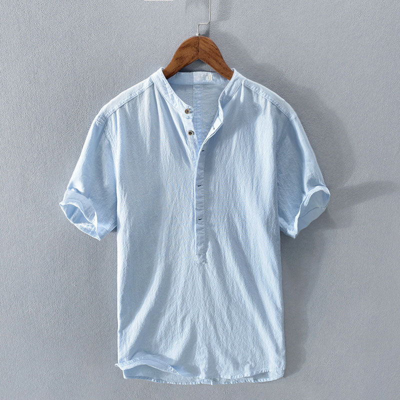 Bradley - Men's Lightweight Mandarin Collar Casual Shirt