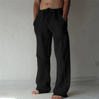 Brandon - Men's Linen Wide-Leg Drawstring Pants