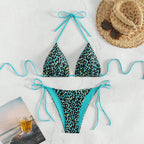 Brenda - Women's Leopard Tie-Side Bikini Set