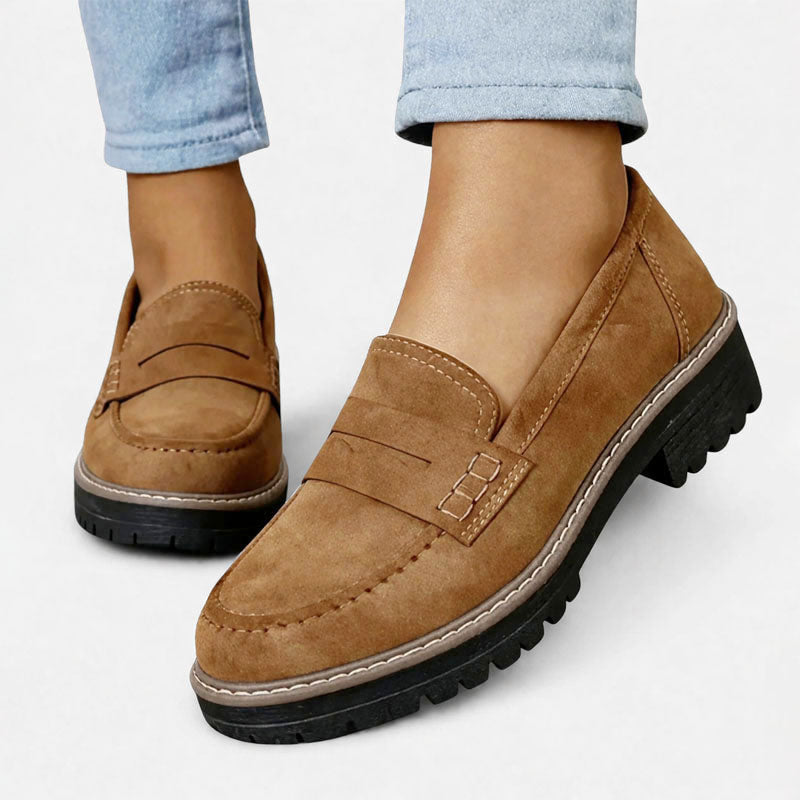Brenna - Women's Structured Slip-On Platform Loafers