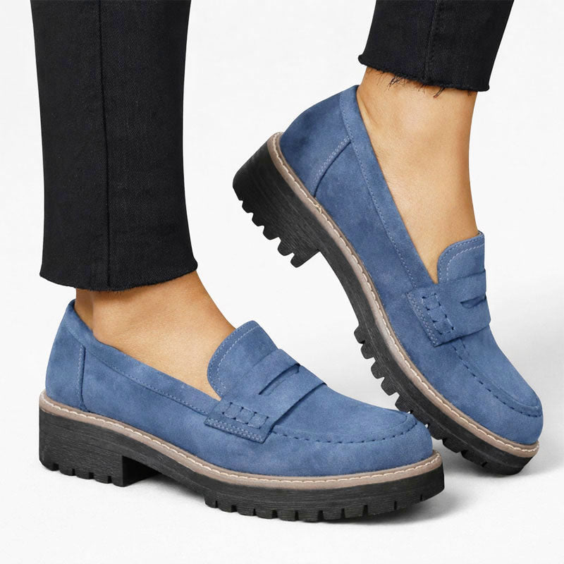 Brenna - Women's Structured Slip-On Platform Loafers