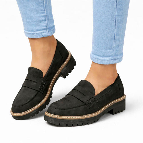 Brenna - Women's Structured Slip-On Platform Loafers