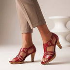 Brianna - Women’s Cutout Strap Cork Heel Sandals