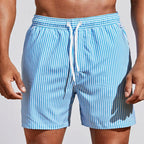 Brody - Men's Classic Striped Elastic Waist Swim Shorts