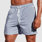Brody - Men's Classic Striped Elastic Waist Swim Shorts