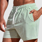 Brody - Men's Classic Striped Elastic Waist Swim Shorts
