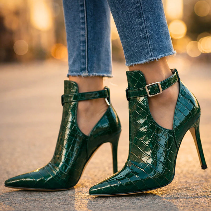 Brooklyn - Women's Pointed-Toe Ankle-Strap Dress Booties