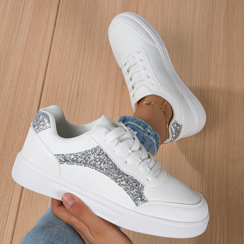 Brooklynn - Women's Glitter Accent Platform Sneakers