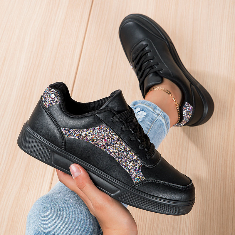 Brooklynn - Women's Glitter Accent Platform Sneakers