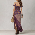 Savannah - Women's Cold-Shoulder Ruffle High-Slit Dress