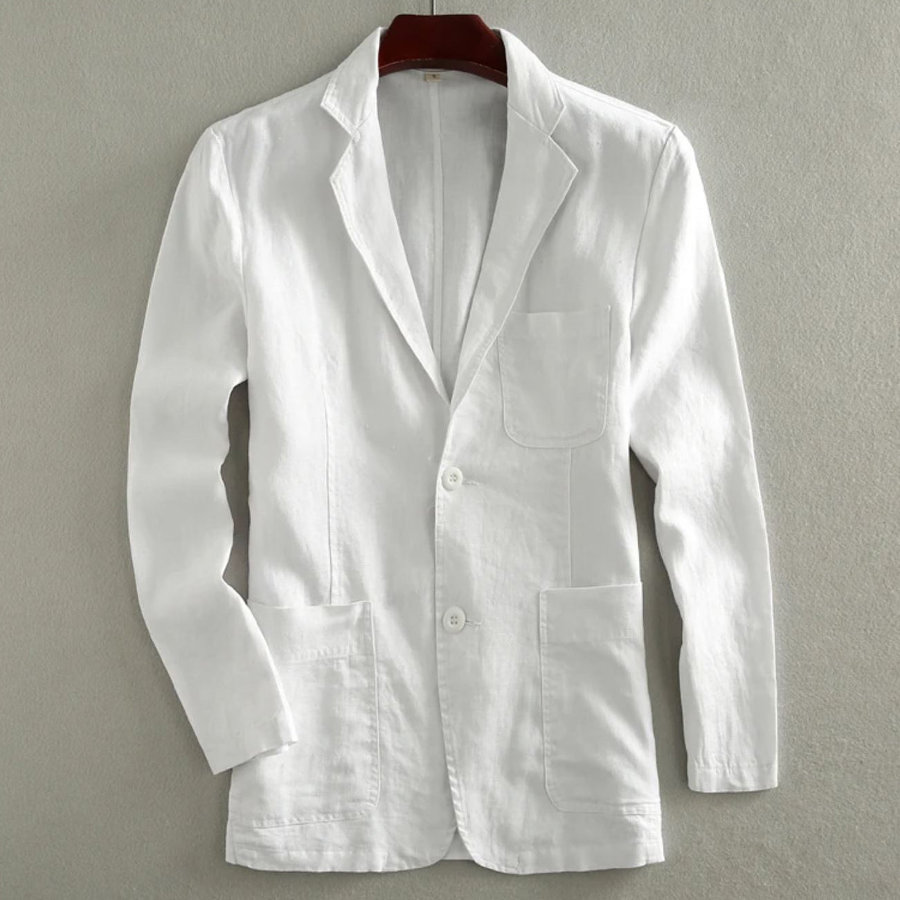 Caleb - Men's Linen Casual Patch Pocket Blazer