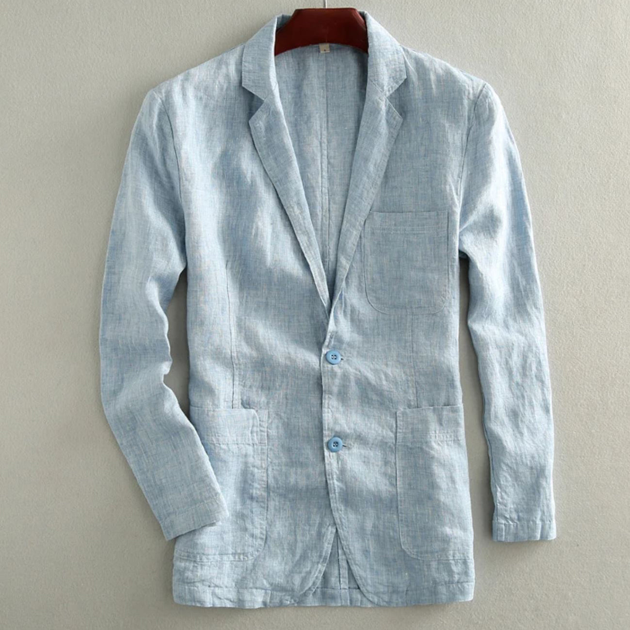 Caleb - Men's Linen Casual Patch Pocket Blazer
