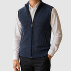 Caleb - Men's Marled Knit Vest with Full-Length Zip
