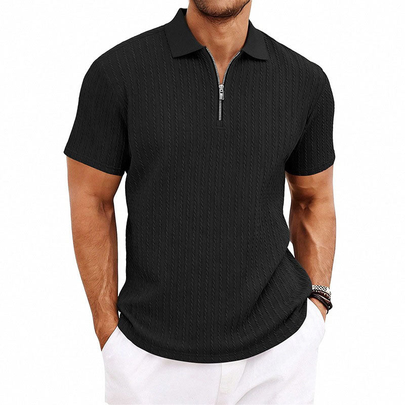 Caleb - Men's Casual Slim-Fit Textured Polo Shirt