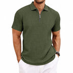 Caleb - Men's Casual Slim-Fit Textured Polo Shirt