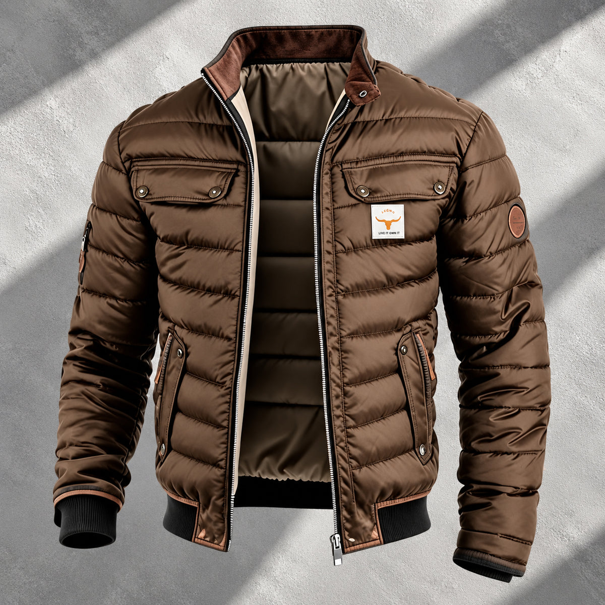 Calvin - Men's Quilted Zip-Up Puffer Jacket