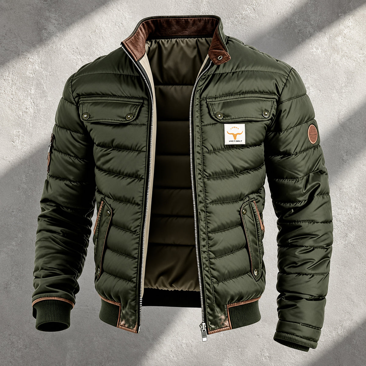 Calvin - Men's Quilted Zip-Up Puffer Jacket