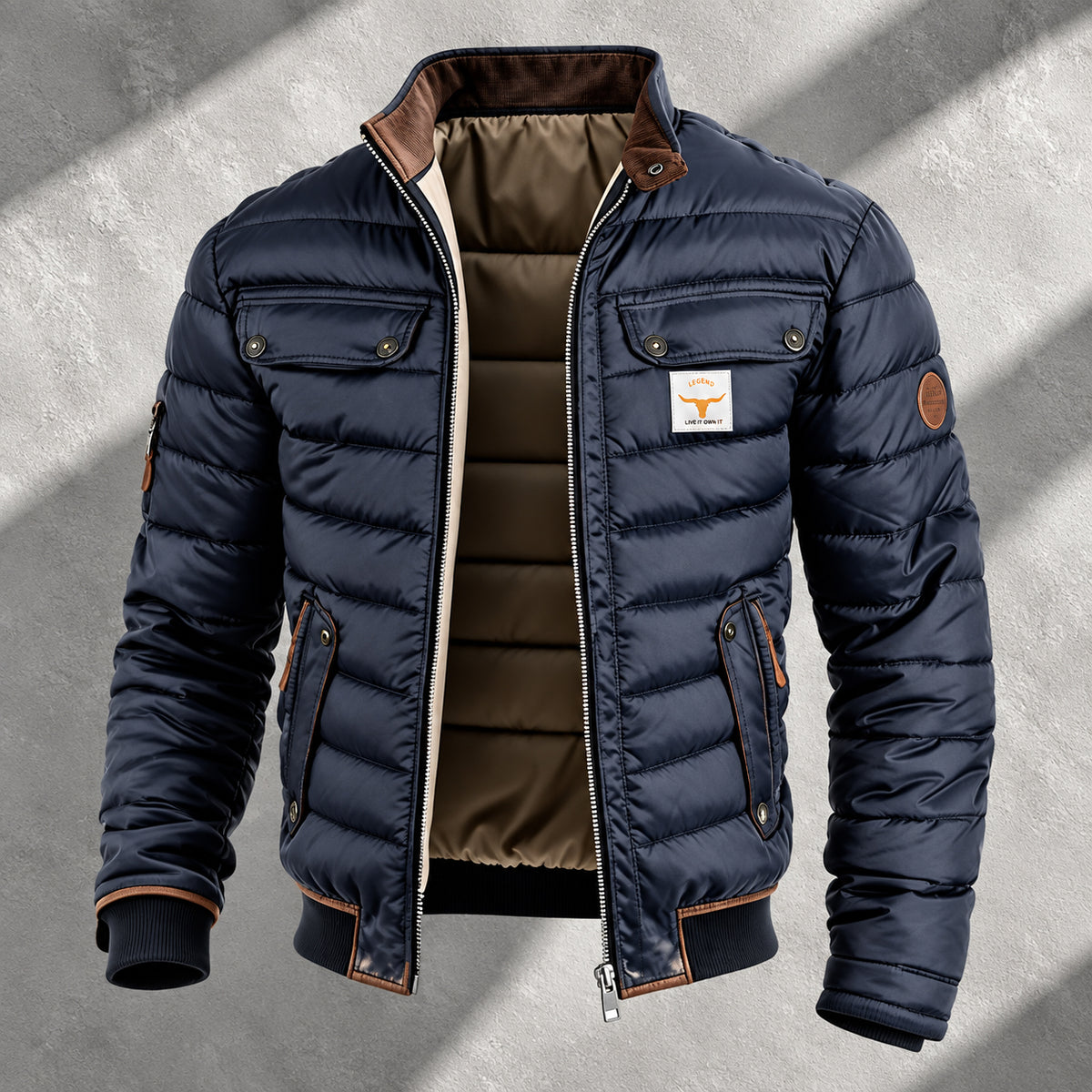 Calvin - Men's Quilted Zip-Up Puffer Jacket