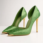 Camila - Women's Floral Satin Pointed Stiletto Heels