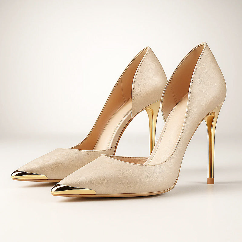 Camila - Women's Floral Satin Pointed Stiletto Heels