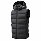 Carl - Men's Hooded Puffer Vest with Zip Front