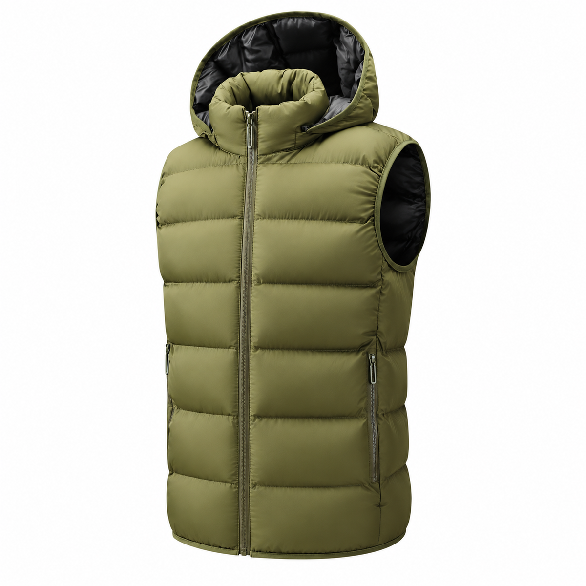 Carl - Men's Hooded Puffer Vest with Zip Front