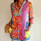 Caroline - Women's Floral Patchwork Blouse
